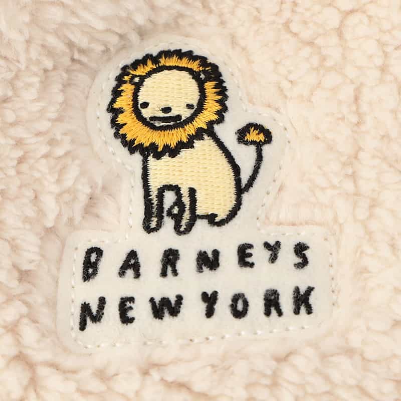 BARNEYS NEW YORK ライオン刺繍 耳付きフード ボアブルゾン IVORY