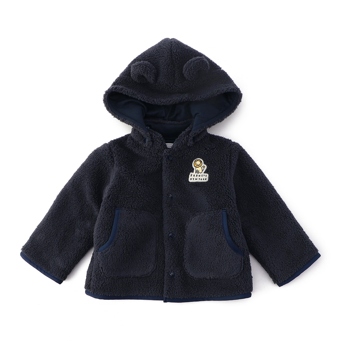 ライオン刺繍 耳付きフード ボアブルゾン