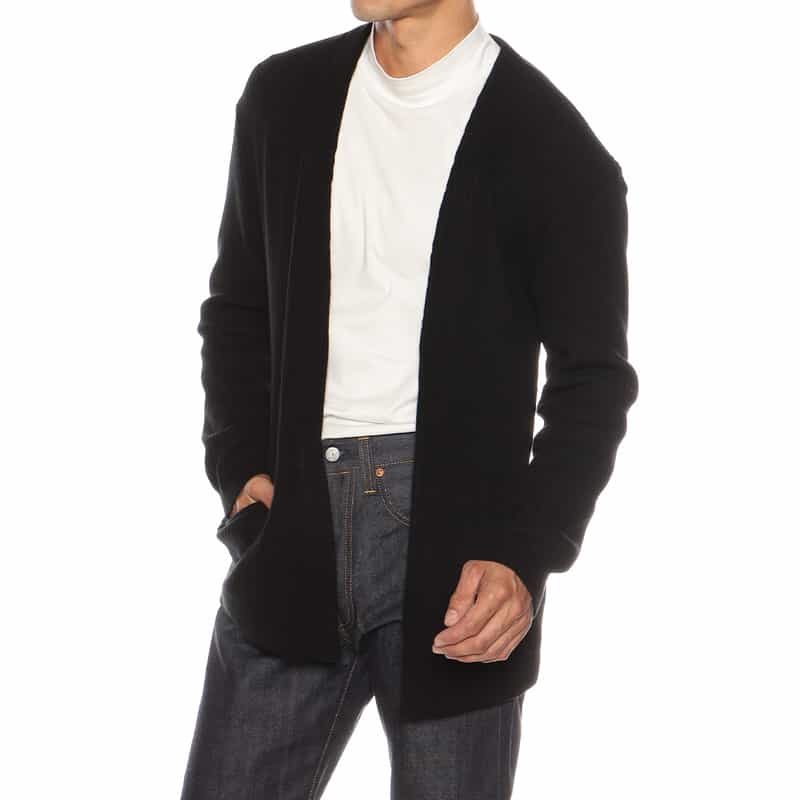 GIM 限定カシミヤVネックカーディガン BLACK