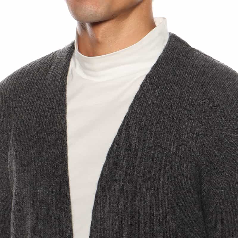 GIM 限定カシミヤVネックカーディガン DARK GRAY
