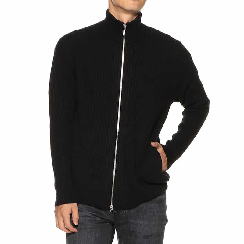 GIM バーニーズ ニューヨーク限定コットンカシミヤドライバーズニット BLACK