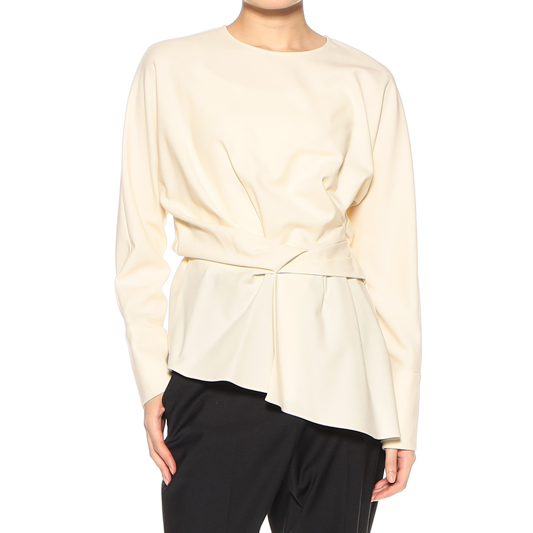 ウォッシャブル ツイストディテールブラウス