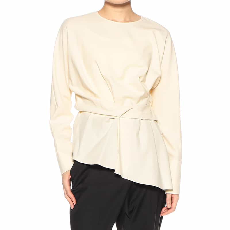 BARNEYS NEW YORK ウォッシャブル ツイストディテールブラウス IVORY