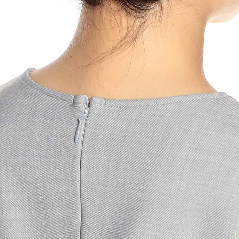 BARNEYS NEW YORK ウォッシャブル ツイストディテールブラウス LIGHT GRAY