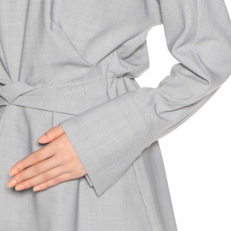 BARNEYS NEW YORK ウォッシャブル ツイストディテールブラウス LIGHT GRAY