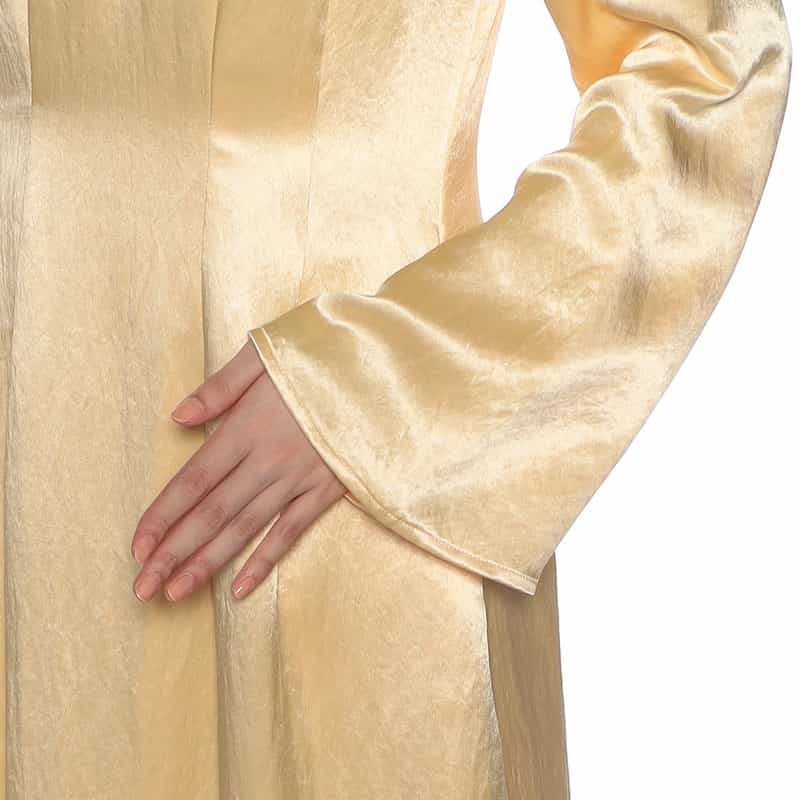 BARNEYS NEW YORK サテン フレアスリーブドレス LIGHT YELLOW
