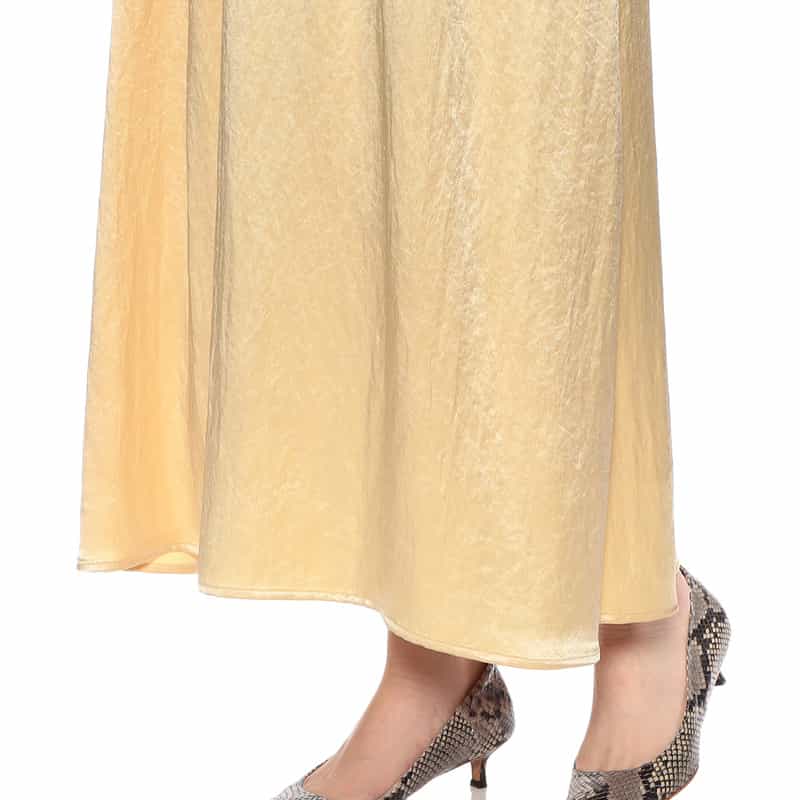 BARNEYS NEW YORK サテン フレアスリーブドレス LIGHT YELLOW