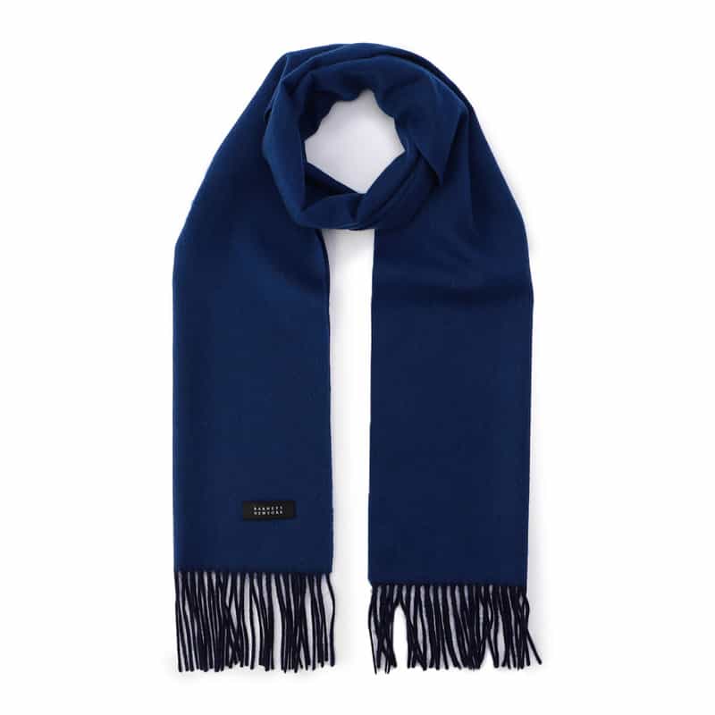BARNEYS NEW YORK セミリバーシブルカシミヤスカーフ BLUE