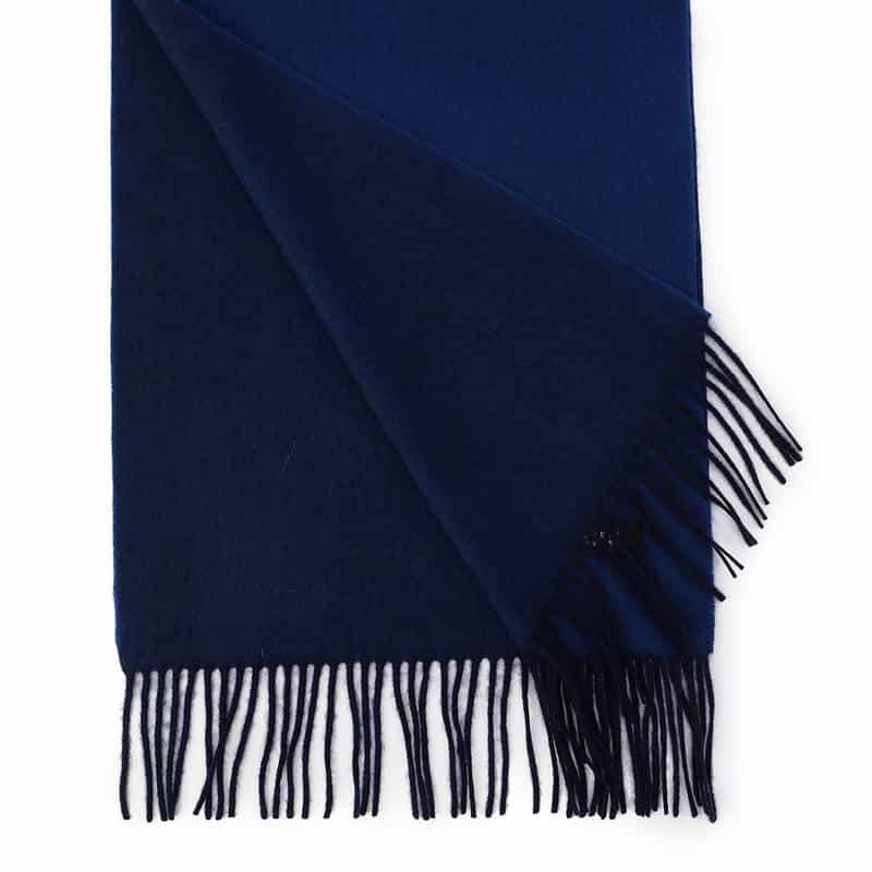 BARNEYS NEW YORK セミリバーシブルカシミヤスカーフ BLUE