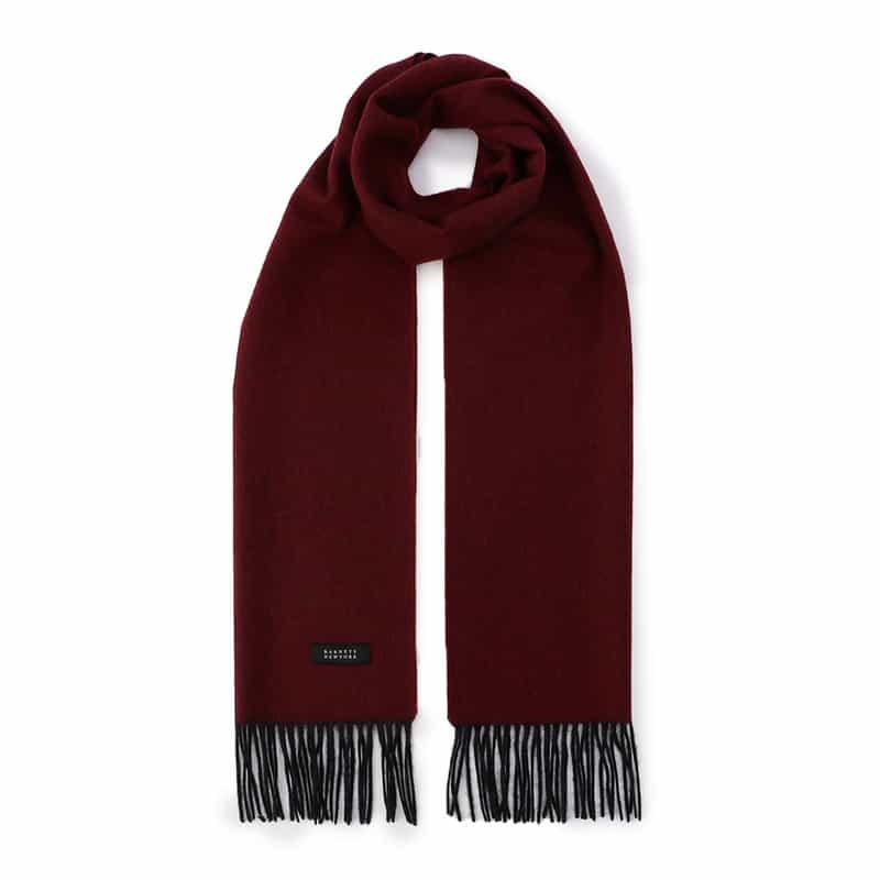BARNEYS NEW YORK セミリバーシブルカシミヤスカーフ WINE