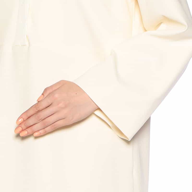 BARNEYS NEW YORK セットアップ ウォッシャブル ネックリボン付きフレアスリーブドレス IVORY
