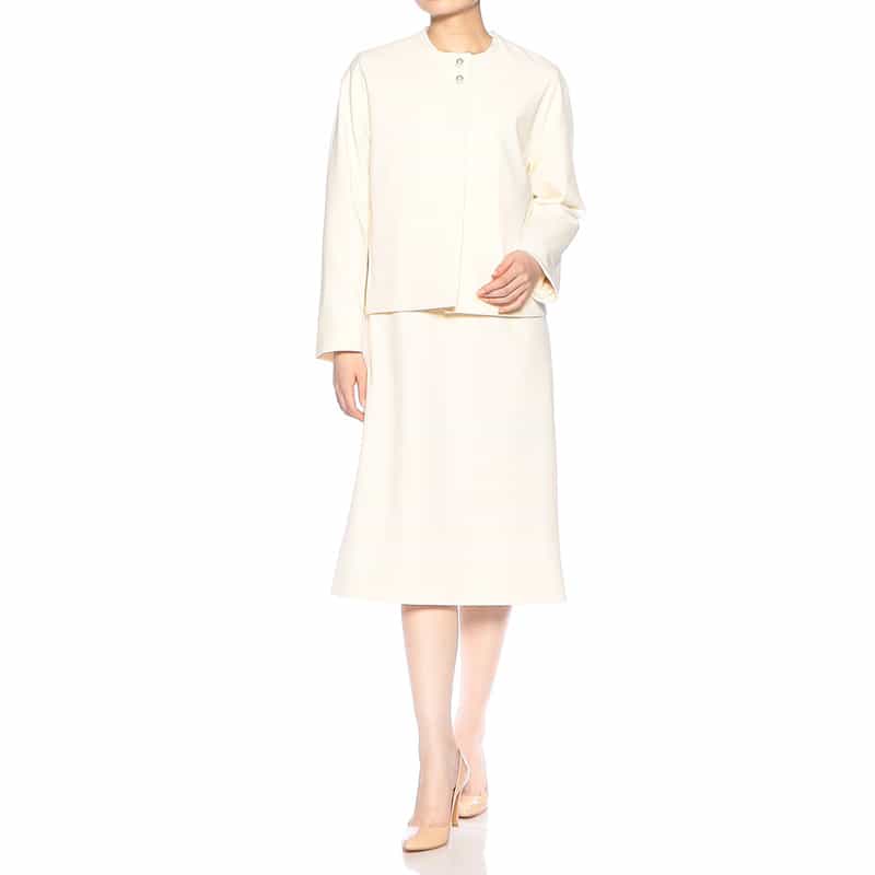 BARNEYS NEW YORK セットアップ ウォッシャブル ネックリボン付きフレアスリーブドレス IVORY