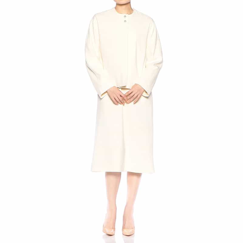 BARNEYS NEW YORK セットアップ ウォッシャブル パールボタン付きジャケット IVORY