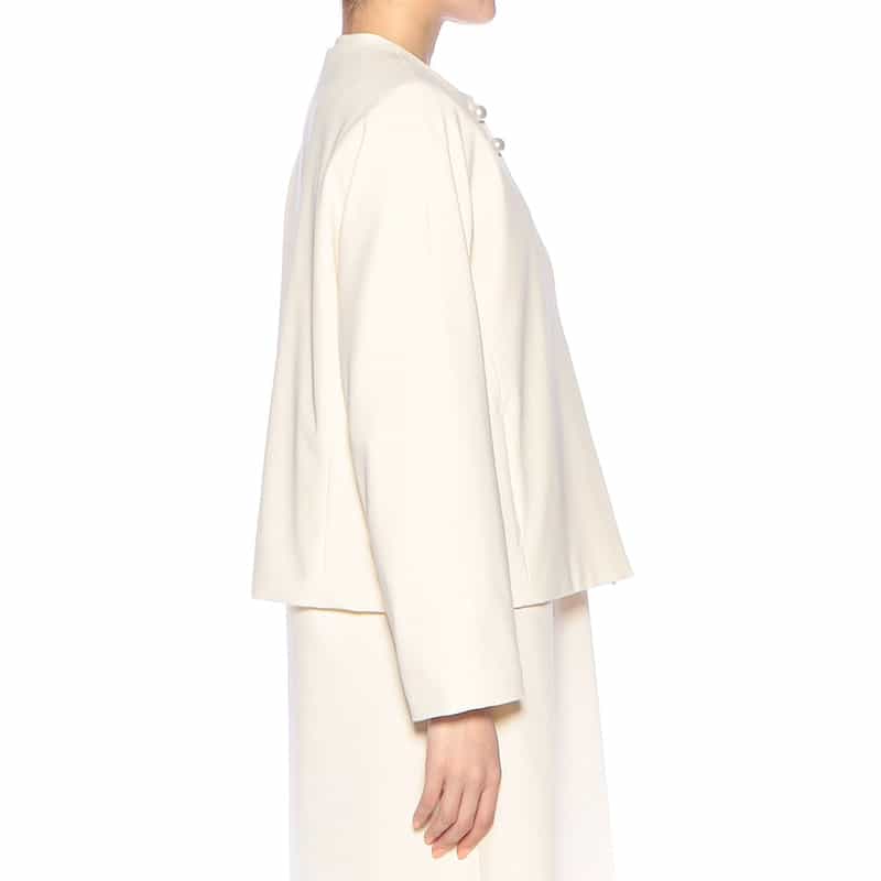 BARNEYS NEW YORK セットアップ ウォッシャブル パールボタン付きジャケット IVORY