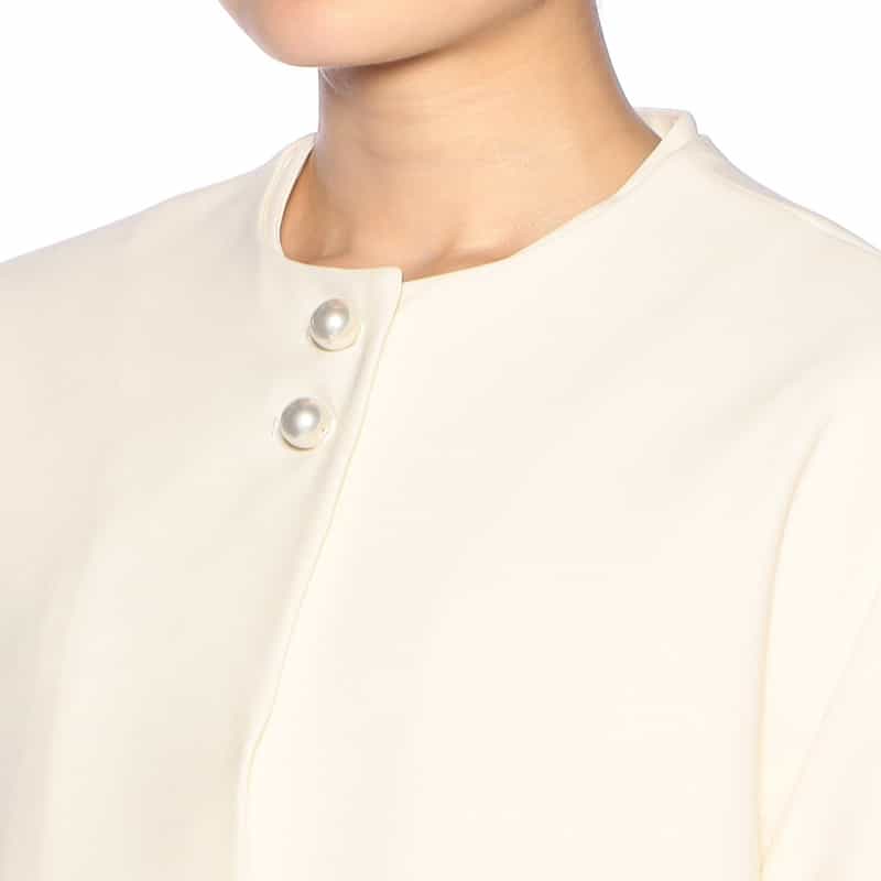 BARNEYS NEW YORK セットアップ ウォッシャブル パールボタン付きジャケット IVORY