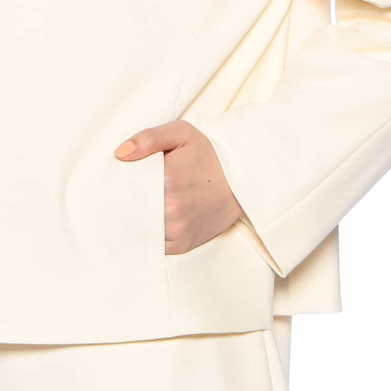 BARNEYS NEW YORK セットアップ ウォッシャブル パールボタン付きジャケット IVORY