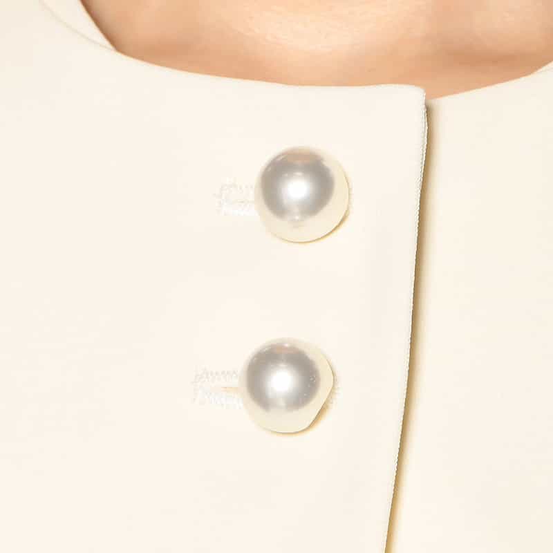 BARNEYS NEW YORK セットアップ ウォッシャブル パールボタン付きジャケット IVORY