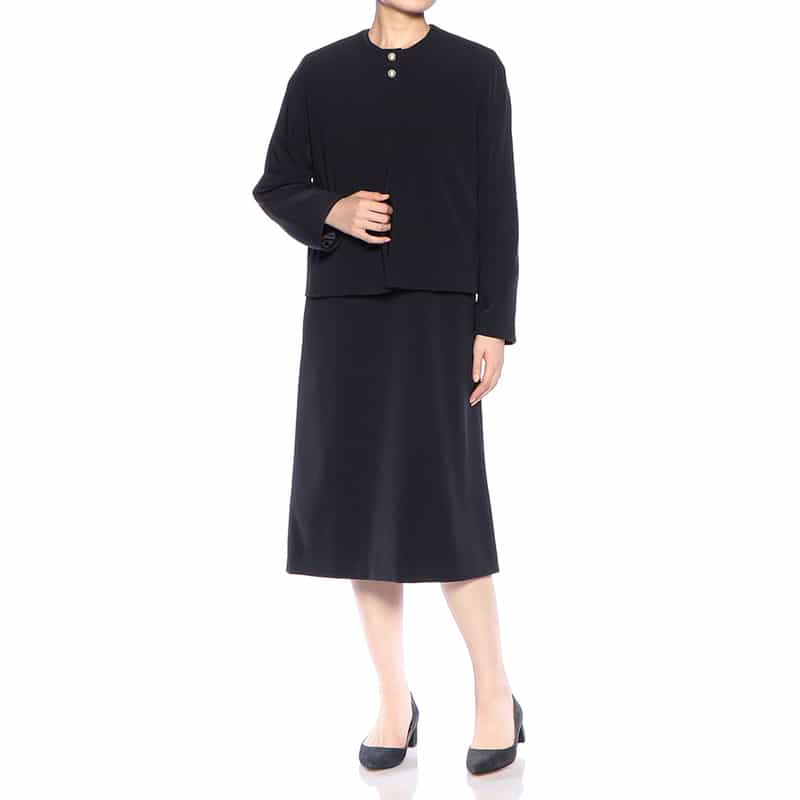 BARNEYS NEW YORK セットアップ ウォッシャブル パールボタン付きジャケット NAVY