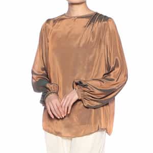 ウォッシャブル シアー素材ドレープブラウス （キャミソール付き）