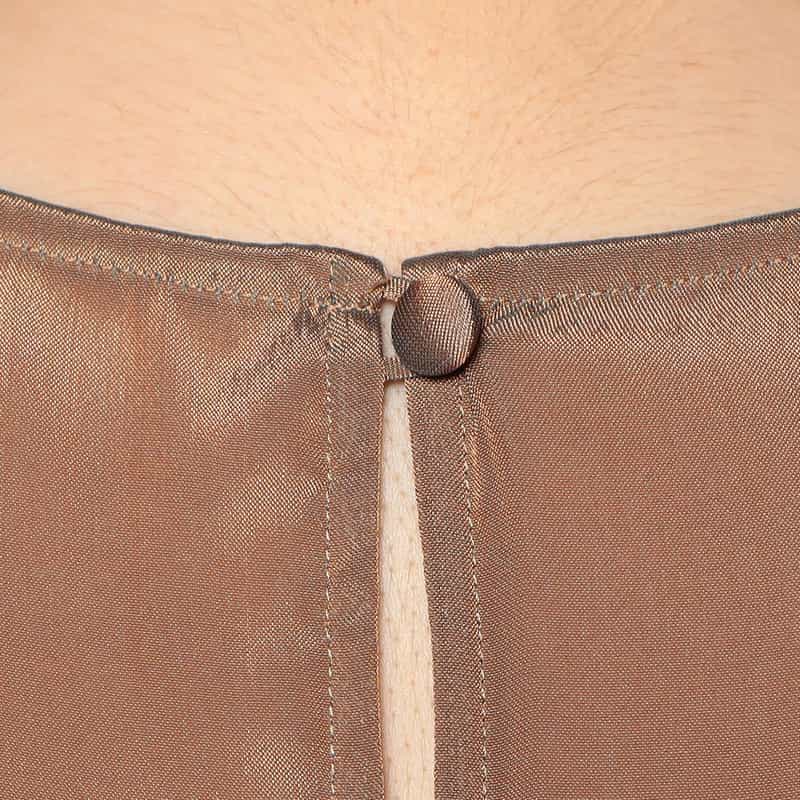 BARNEYS NEW YORK ウォッシャブル シアー素材ドレープブラウス (キャミソール付き) BROWN