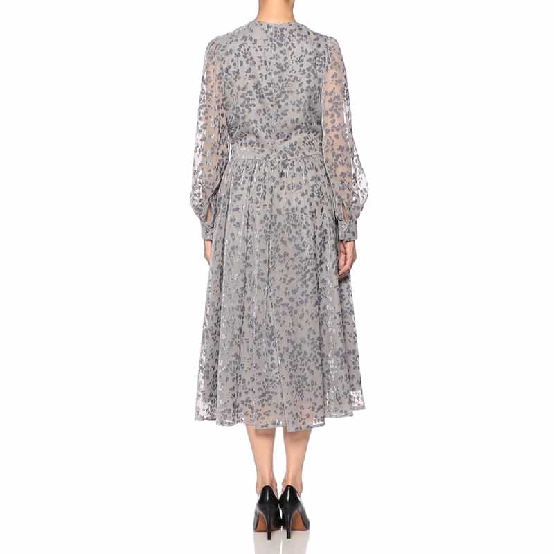 BARNEYS NEW YORK オパールプリントベルベット ドレス GRAY