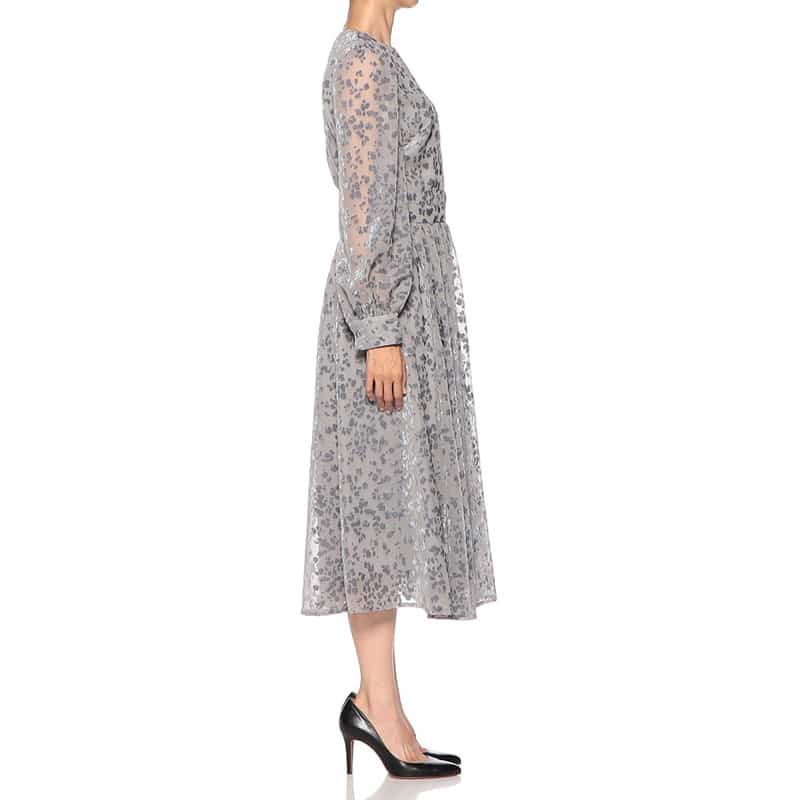 BARNEYS NEW YORK オパールプリントベルベット ドレス GRAY