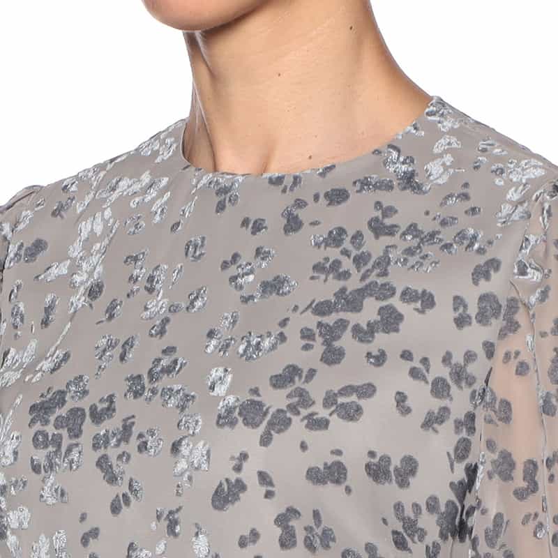 BARNEYS NEW YORK オパールプリントベルベット ドレス GRAY