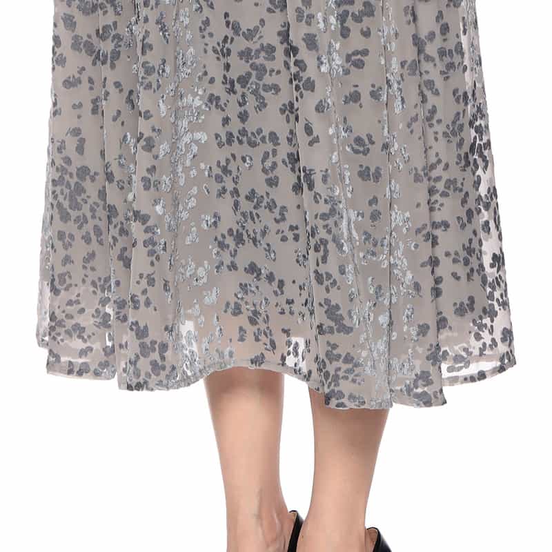 BARNEYS NEW YORK オパールプリントベルベット ドレス GRAY