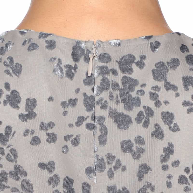 BARNEYS NEW YORK オパールプリントベルベット ドレス GRAY