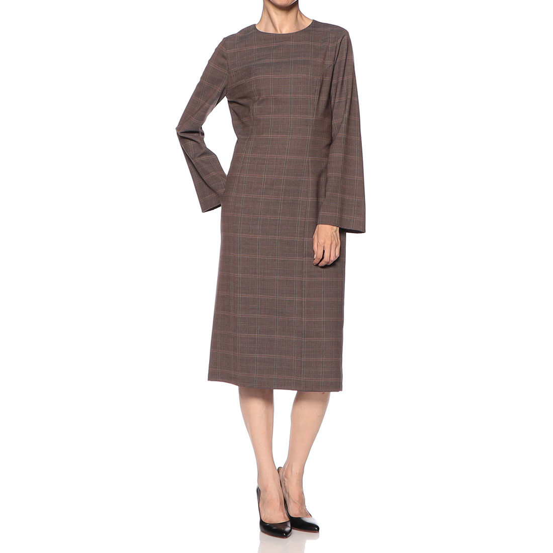 チェック柄Iラインドレス