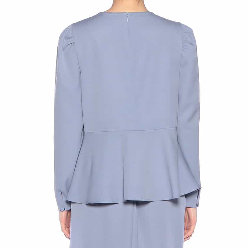 BARNEYS NEW YORK セットアップ ウール素材ペプラムヘムブラウス BLUE