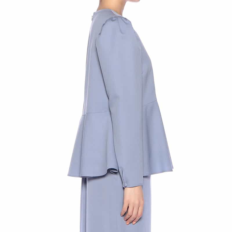 BARNEYS NEW YORK セットアップ ウール素材ペプラムヘムブラウス BLUE