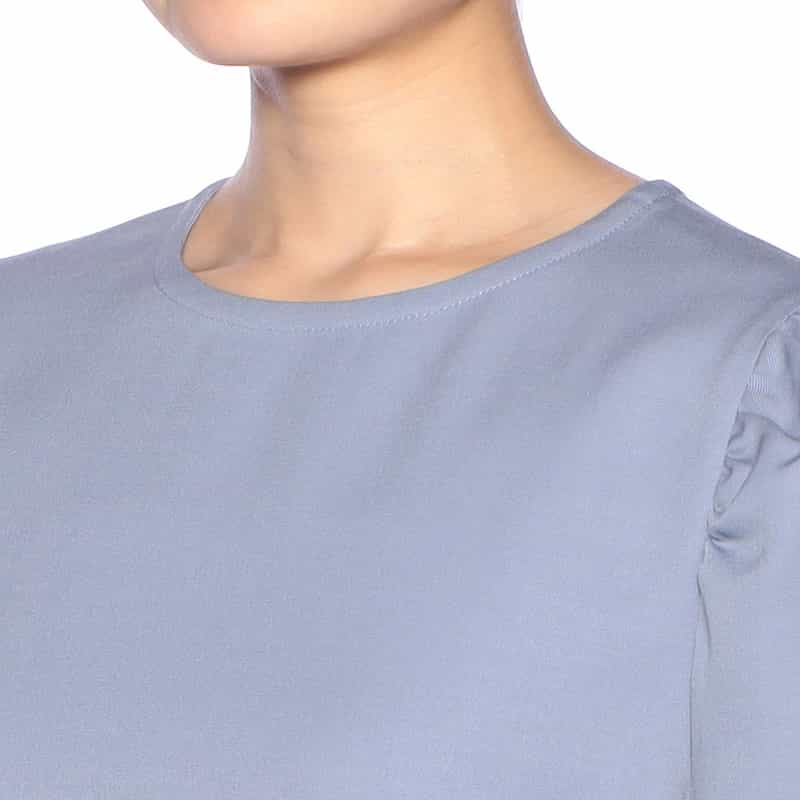 BARNEYS NEW YORK セットアップ ウール素材ペプラムヘムブラウス BLUE