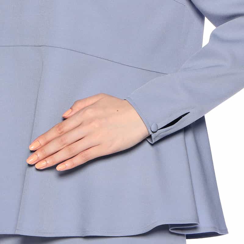 BARNEYS NEW YORK セットアップ ウール素材ペプラムヘムブラウス BLUE
