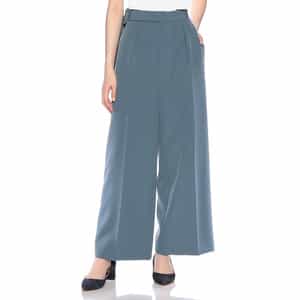 ウォッシャブル ウエストベルトデザイン タックパンツ