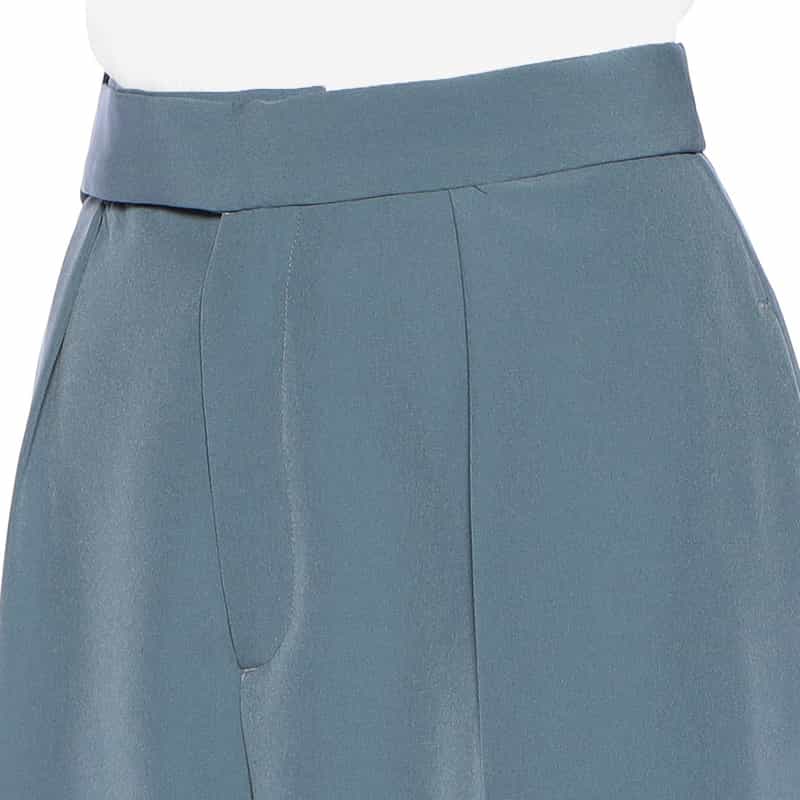 BARNEYS NEW YORK ウォッシャブル ウエストベルトデザイン タックパンツ GREEN