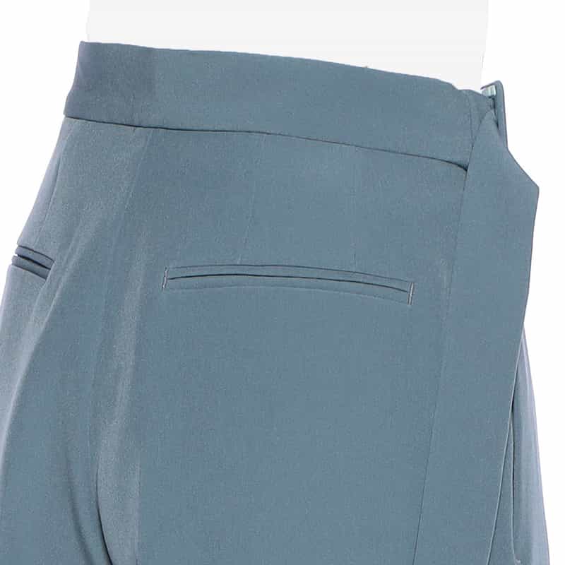 BARNEYS NEW YORK ウォッシャブル ウエストベルトデザイン タックパンツ GREEN