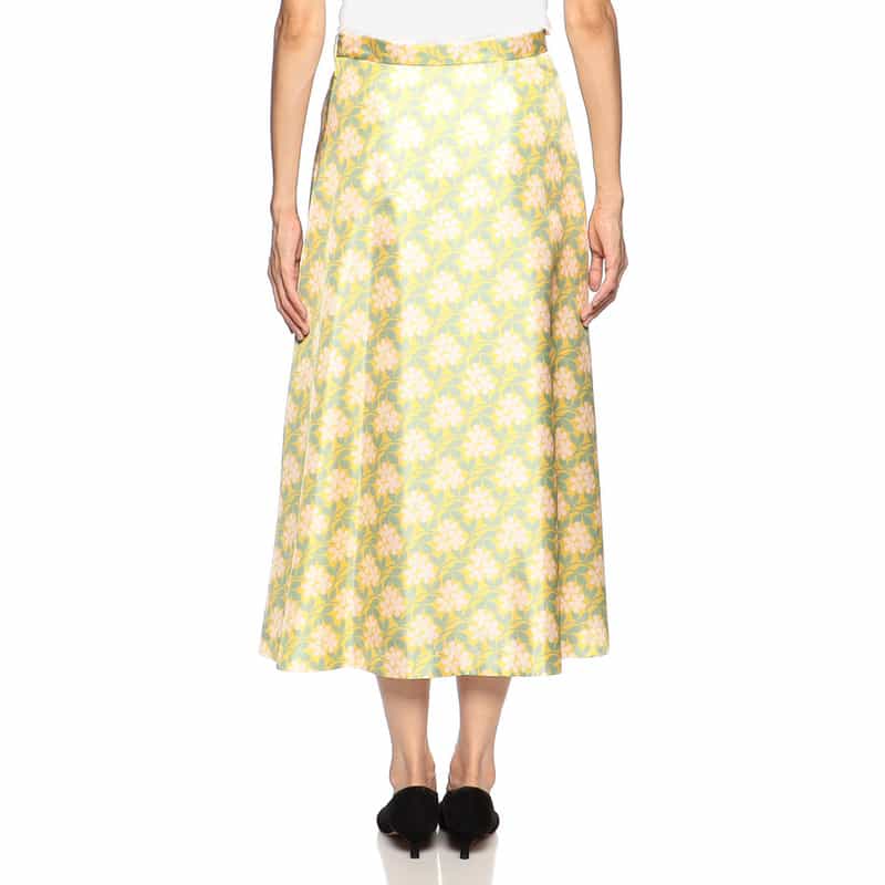 BARNEYS NEW YORK ウォッシャブル フラワープリントスカート YELLOW