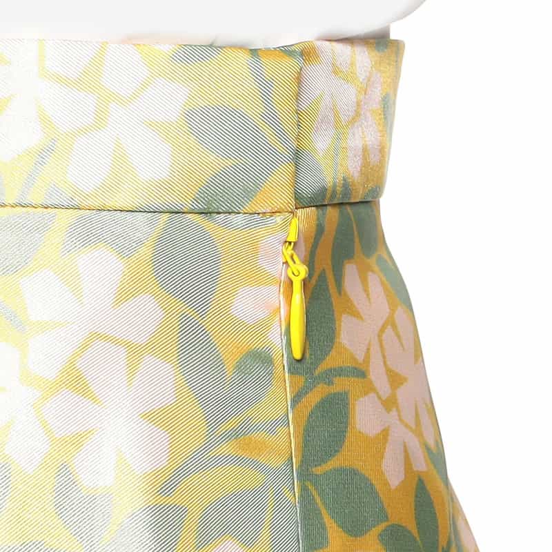 BARNEYS NEW YORK ウォッシャブル フラワープリントスカート YELLOW