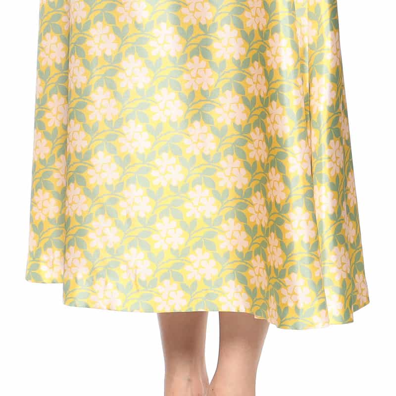 BARNEYS NEW YORK ウォッシャブル フラワープリントスカート YELLOW