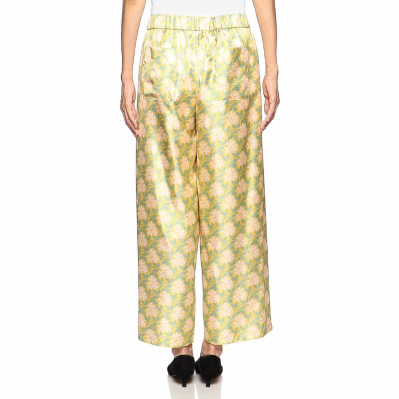 BARNEYS NEW YORK ウォッシャブル フラワープリント ドローストリングパンツ YELLOW
