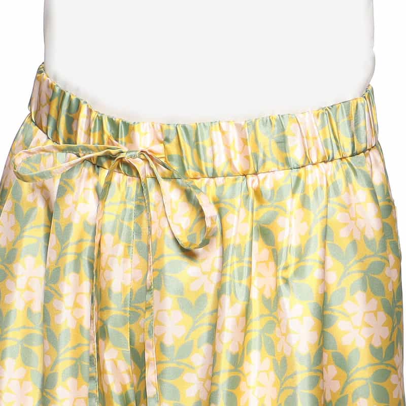 BARNEYS NEW YORK ウォッシャブル フラワープリント ドローストリングパンツ YELLOW