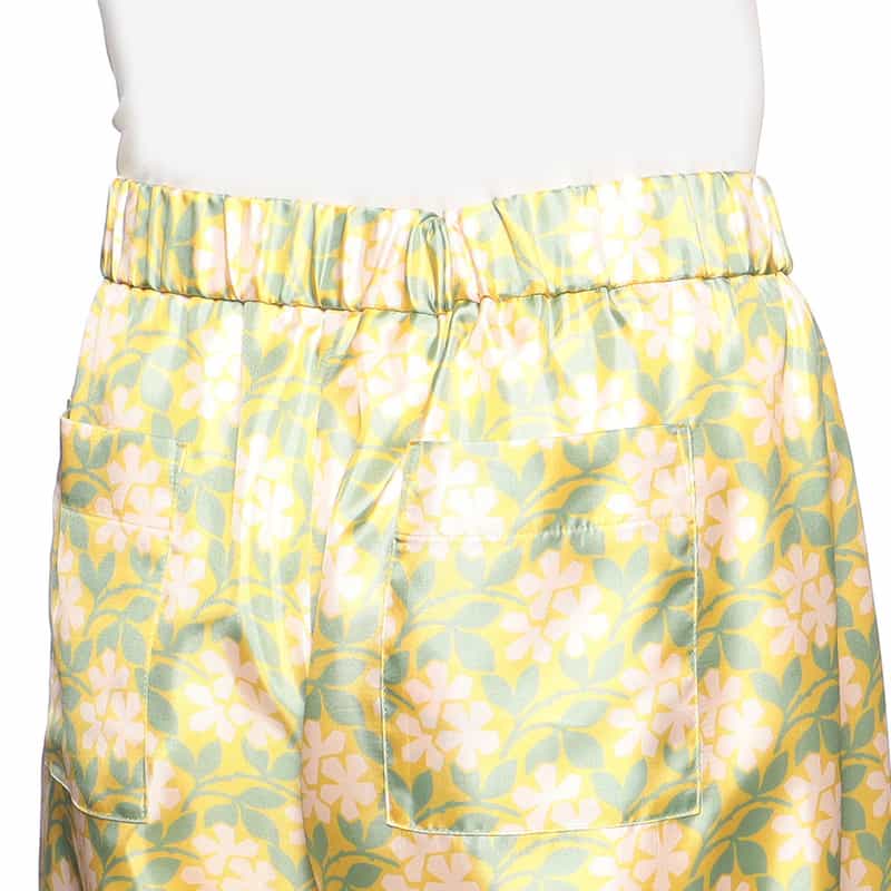 BARNEYS NEW YORK ウォッシャブル フラワープリント ドローストリングパンツ YELLOW