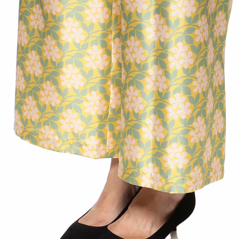 BARNEYS NEW YORK ウォッシャブル フラワープリント ドローストリングパンツ YELLOW