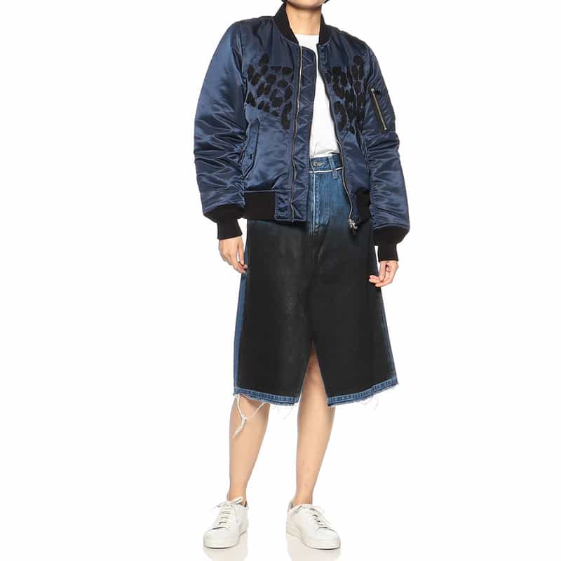 NOMA T.D. ペイントデニムスカート BLACK