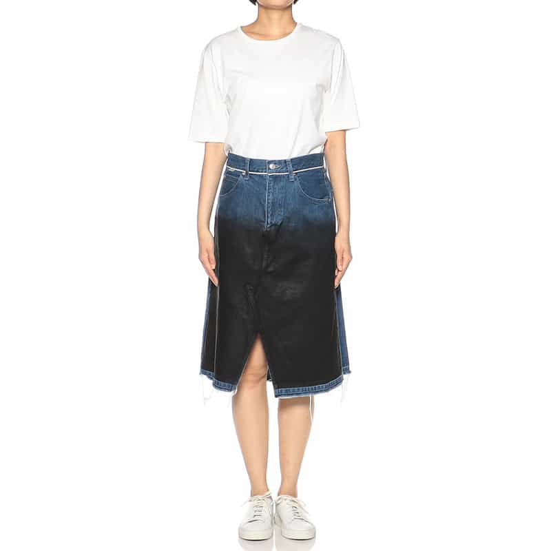 NOMA T.D. ペイントデニムスカート BLACK