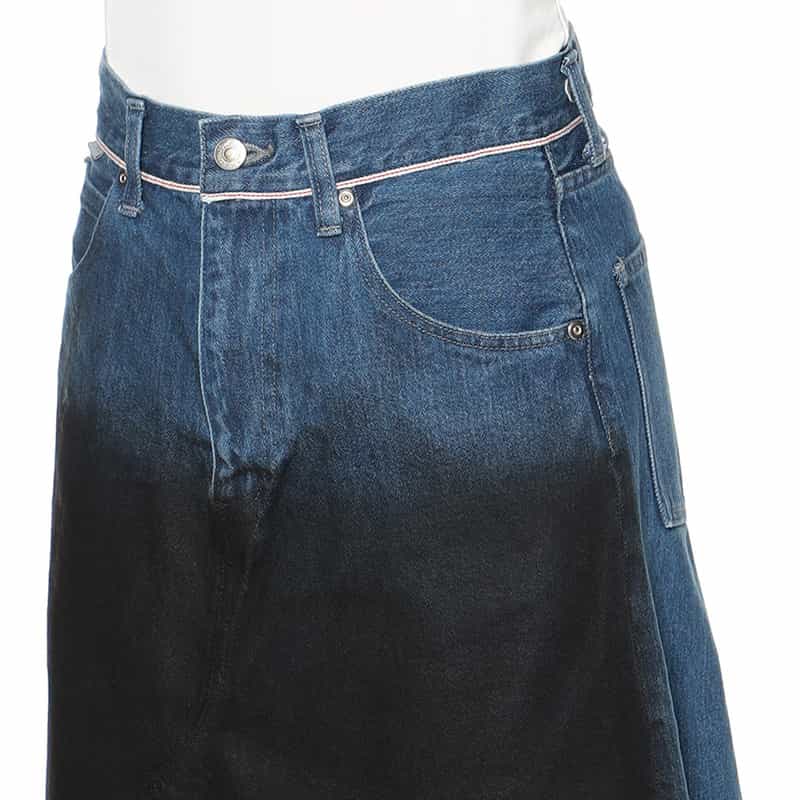 NOMA T.D. ペイントデニムスカート BLACK