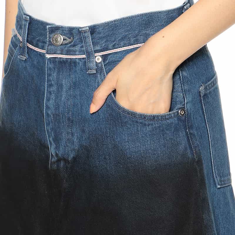 NOMA T.D. ペイントデニムスカート BLACK