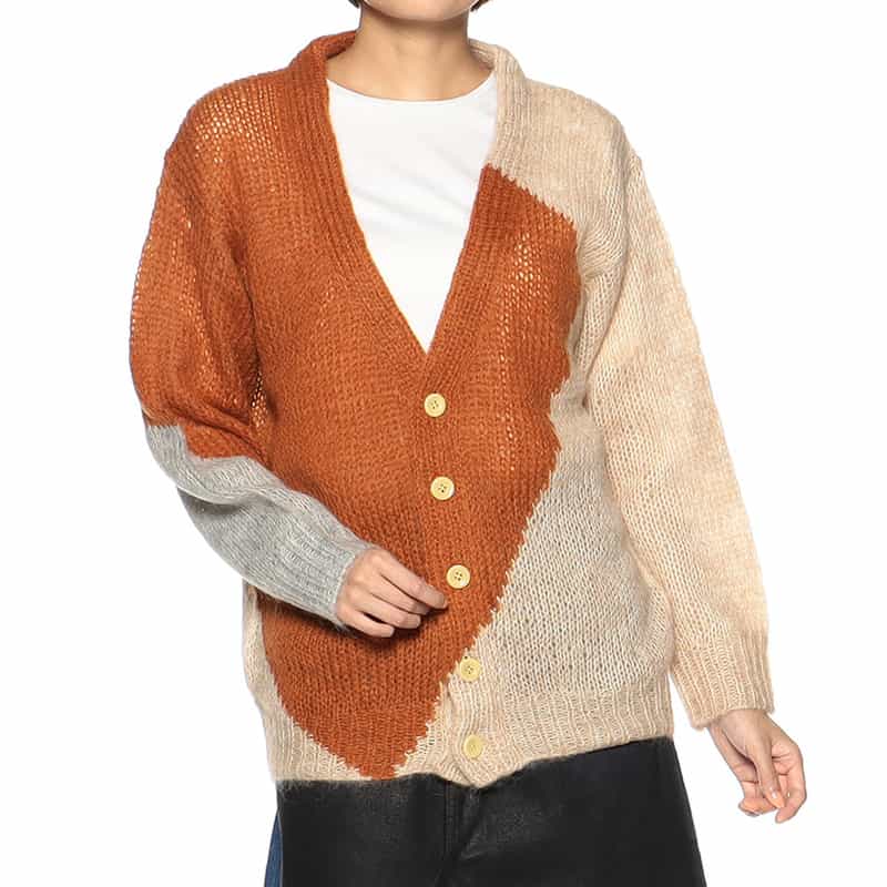 NOMA T.D. モヘヤニットカーディガン CAMEL