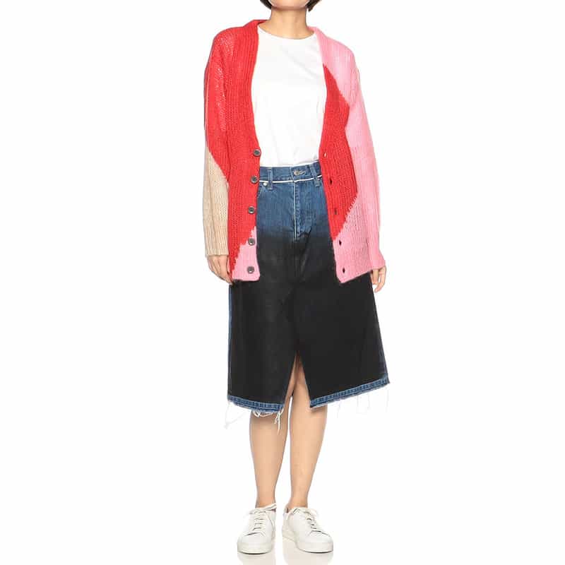 NOMA T.D. モヘヤニットカーディガン RED